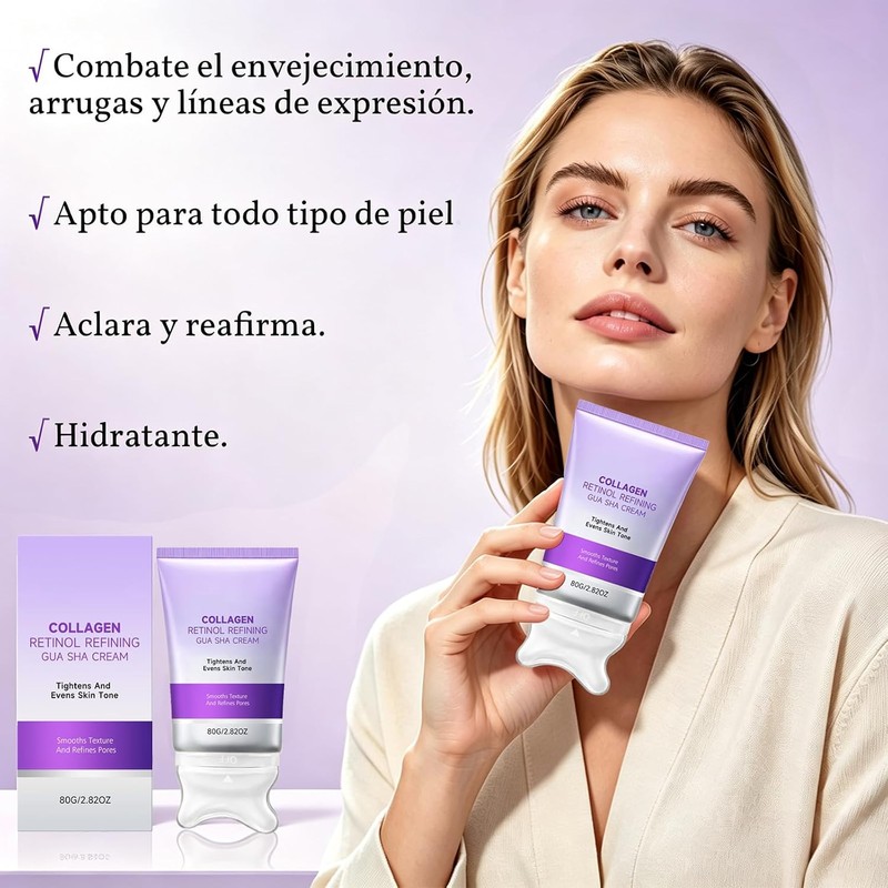 Crema Reafirmante Cuello con Retinol y Colágeno con Gua Sha