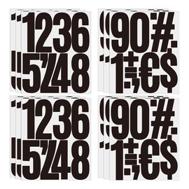 FSSTUD 12 Sheets of 5 Inch Black Vinyl Number Stickers, Waterproof, Suitable for Mailboxes, Doors, Windows and More