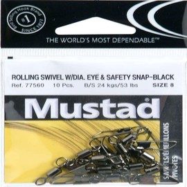 Rolling Swivel W/Diamond Eye & Safety Snap - Black 8