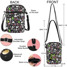 JNIAP Jack & Sally Crossbody Bag Zero Dog Gifts Oogie Boogie Gifts Nightmare Movie Shoulder Bag, Green Ghost Cb