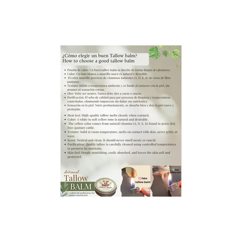 Tallow Balm | Bálsamo Artesanal | Blasamo De Cebo De