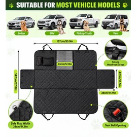 Dog Car Seat Cover for Back Seat – Waterproof Polyester Hammock with Mesh Window, Anti-Slip & Scratch-Resistant Design