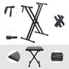 Jdfdexc Keyboard Stands and Bench Set,Double-X Keyboard Stand Adjustable &