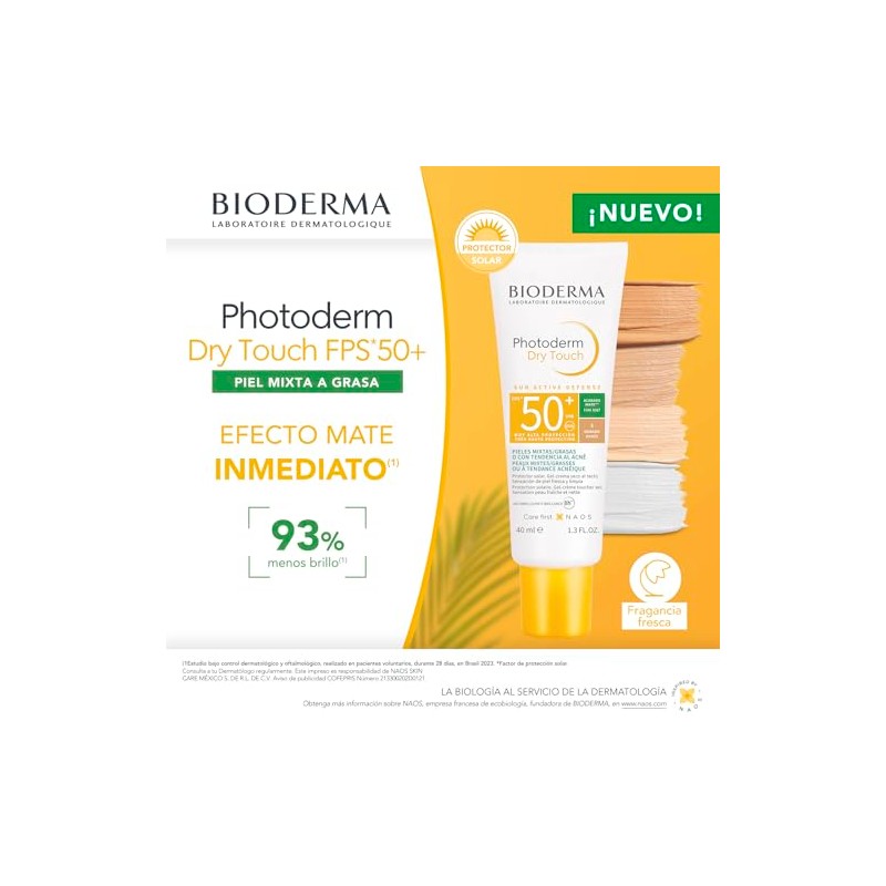 Bioderma, Protector Solar en Gel, Photoderm Dry Touch Tono Dorado,