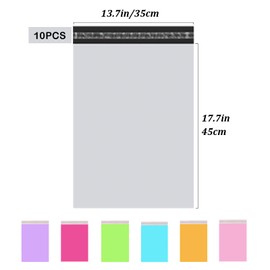 Large White Mailing Bags Postage Bags 14x18in,10P Self Seal Strong Parcel Bags for Clothes,35 * 45cm Waterproof PE Poly Postal Bags for Clothes Packaging Mailing Bags Shipping Bags (New Material)