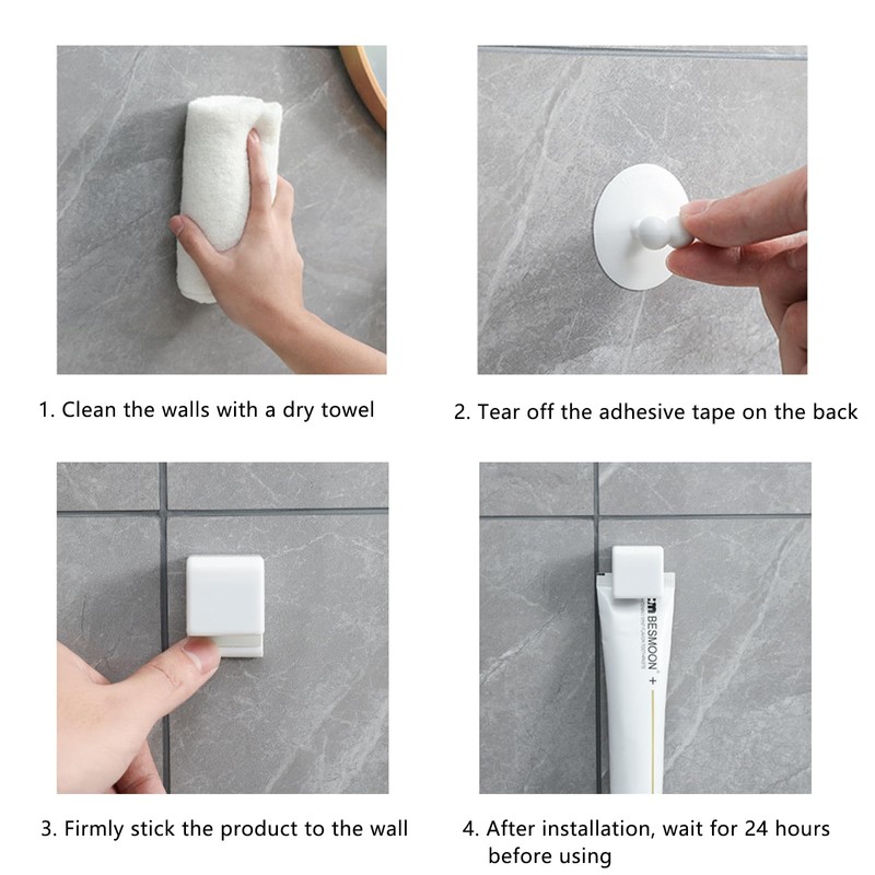 Resdenio Toothbrush Holder Wall Mounted, 2pcs Suction Cup Toothbrush Holders