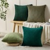 Volcanics Set of 4 Dark Green Corduroy Decorative Couch Throw