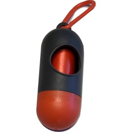 HappiTimz Dog Poop Bag Dispenser - With Bags - Red Grey
