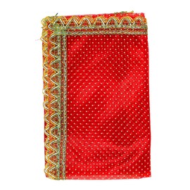Aditri Creation Decorative Chunari Pooja Cloth (Size:-18 Inch x 36 Inch) Chunni Puja for Indian Traditional Festival Decoration Chunr MATA Ki Chunri for Statue Chowki Aasan Mat Posters Frame(Pink)