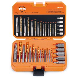 19 Piece Screw Extractor and Left Hand Drill Bits Set, Easy Out Screw Extractor Set with HSS Steel Reverse Drill Bit for Removing Stripped Damaged Broken Screw,Bolts,Nuts