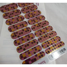 Jamberry Checkmate 0916 82A6 Heat Activated Nail Wrap Full Sheet