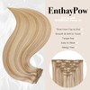 EnthayPow Clip in Hair Extensions Real Human Hair，Bleach Blonde and