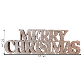 Hilltop Supplies Assorted Christmas Rose Gold Indoor Decoration Bundle, Merry Christmas Sign, Jingle Bells, Hanging Tree Decorations, Multi Pack