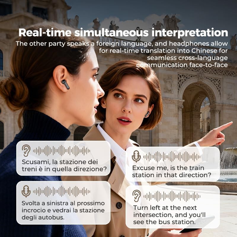 AI Translation Earbuds Real Time 3 in 1 Translator Earbuds
