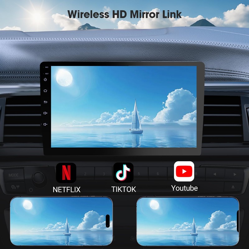 Wireless Double Din Car Stereo with Apple CarPlay/Android Auto,Carplay Screen