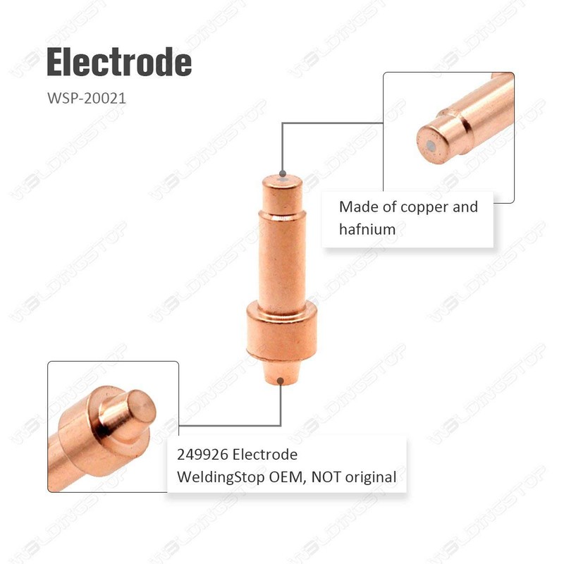 WeldingStop 10 Pieces Plasma Cutting XT40 Torch Consumables Electrode 249926