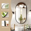HARRITPURE 20"x28"Oval Bathroom Mirror Wall Mounted Chic Brushed Metal Frame
