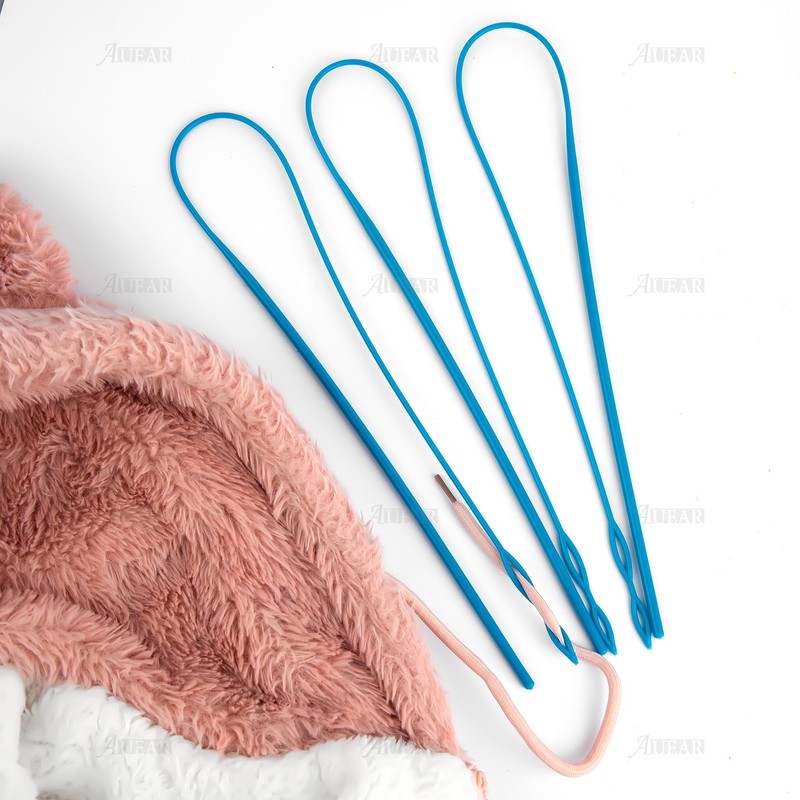 AUEAR, 3 Pack Flexible Plastic Drawstring Threader Tool Easy Threader