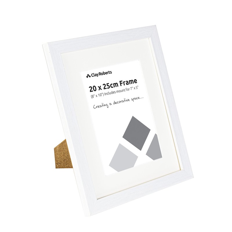 Clay Roberts Photo Picture Frame 8x10, White, Freestanding and Wall