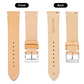 BINLUN Leather Watch Band Replacement Quick Release Genuine Leather Watch Straps 12mm 14mm 16mm 18mm 20mm 22mm or 24mm for Men and Women Black/Brown/Light Brown/Orange (Orange, 16mm)