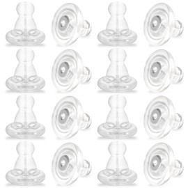 16PCS Earring Backs 18K Gold Locking Secure Earring Backs for Studs, Silicone Earring Backs Replacements for Studs/Droopy Ears No-Irritate Hypoallergenice Earring Backs for Women