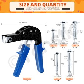 Tanstic Heavy Duty Wall Anchor Gun with Molly Bolts Hollow Drive Wall Anchor Screws for Cavity Anchor Plasterboard
