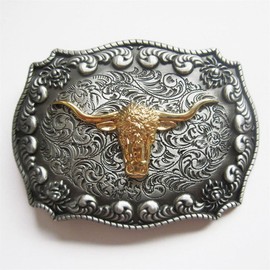 JEAN'S FRIEND Vintage Style Western Cowboy Rodeo Bull Double Color Belt Buckle also Stock in the US