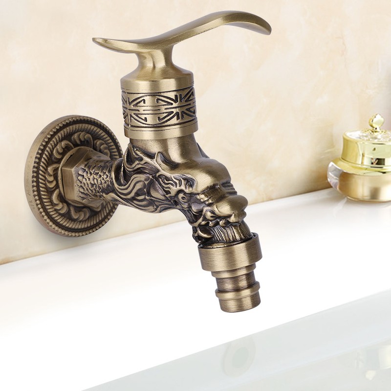 G1/2" Antique Brass Laundry Bathroom Washing Machine Wall Mounted Water