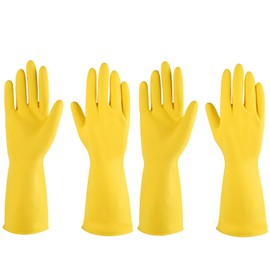 IUCGE Rubber gloves dishwashing 2 Pairs for Kitchen,Cleaning gloves for household Reuseable.(Medium,Yellow)