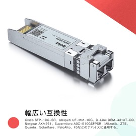 10GBASE-SR SFP+ Module LC Connector Multimode Compatible with Cisco SFP-10G-SR, Meraki MA-SFP-10GB-SR, Netgear, Ubiquiti UF-MM-10G, Mikrotik, D-Link, Supermicro, TP-Link, etc. (850nm DDM 300m)