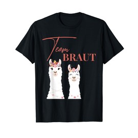 Women's Team Bride Lama Alpaca Alpaca JGA Engagement T-Shirt, black