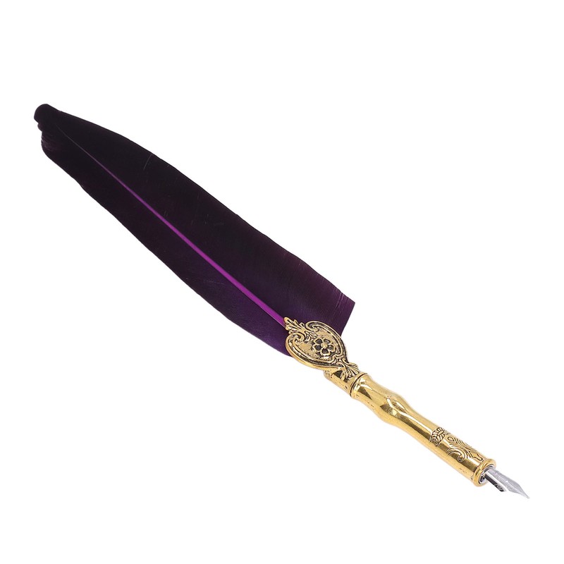 Feather Pen Exquisite Vintage Elegant Stainless Steel Smoothly Writing Wear