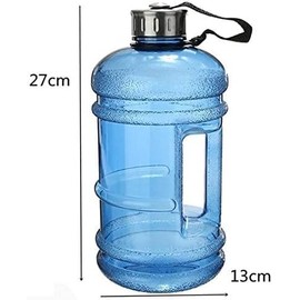 Romaxx 2.2L Water Bottle - BPA Free, Leak Proof, Flip Cap, Ideal for Gym, Adults - Clear Water Container with Extra Strong Material - Perfect for Sports, Durable Drink Water Bottle (Blue)