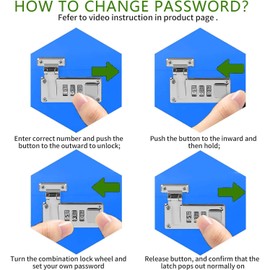 SEHLIX Large Box with Rolling Tray with Combination Lock 3 Jars & brush,Home Gifts Locking Storage Bamboo Box Storage (Blue)