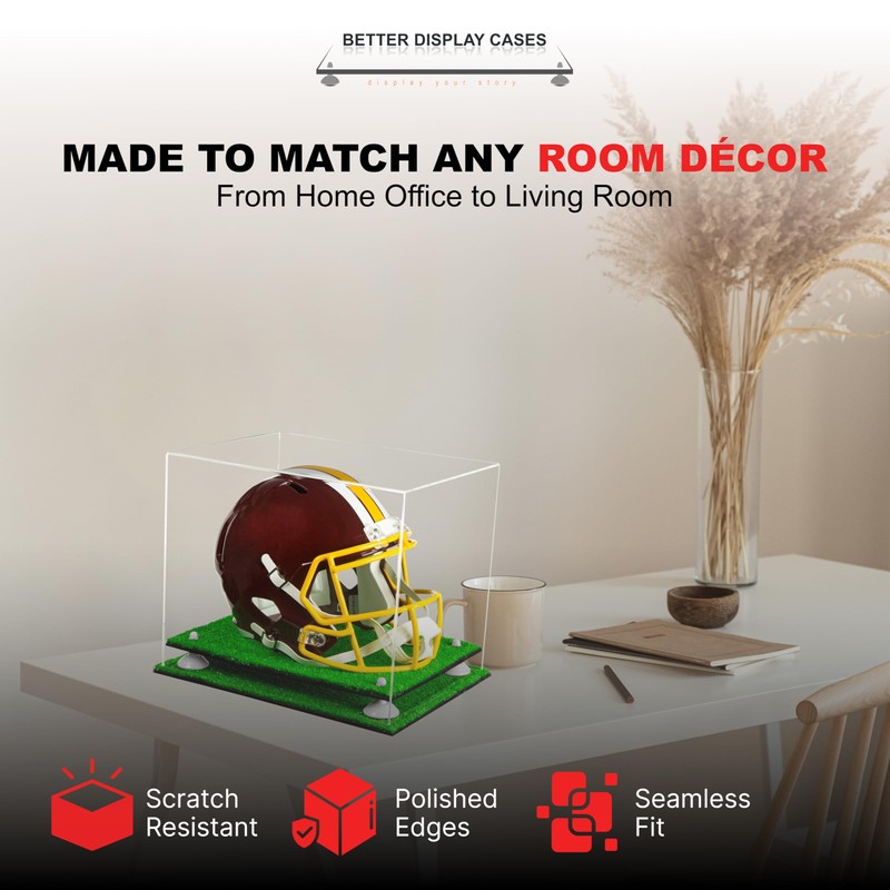 Acrylic Display Case for Full Size Football Helmet Premium Football