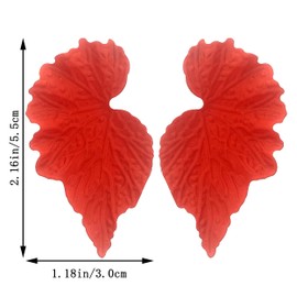 QUSIJIA Colored Leaf Dangle Earrings Vintage Bohemian Drop Earrings For Women (red)