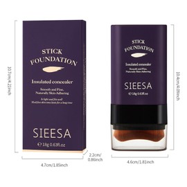 Dual-Ended Foundation Stick with Detachable Brush - 2-in-1 Foundation & Contour,Hydrating Formula - Lightweight, Waterproof, Covers Blemishes (Ivory White)