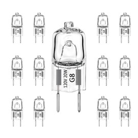 GARTO G8 Halogen Bulbs 20W 120V 2700K Warm White Dimmable T4 JCD 2Pin 12PK