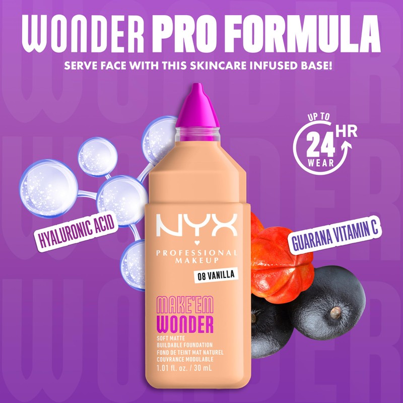 NYX Professional Makeup Foundation Make 'EM Wonder Shade: 08 Vanilla