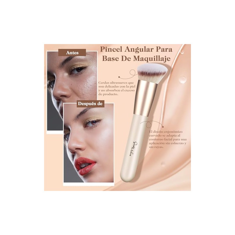 Start Makers 3pcs Brochas Maquillaje Corrector Rubor Base Contorno Suaves