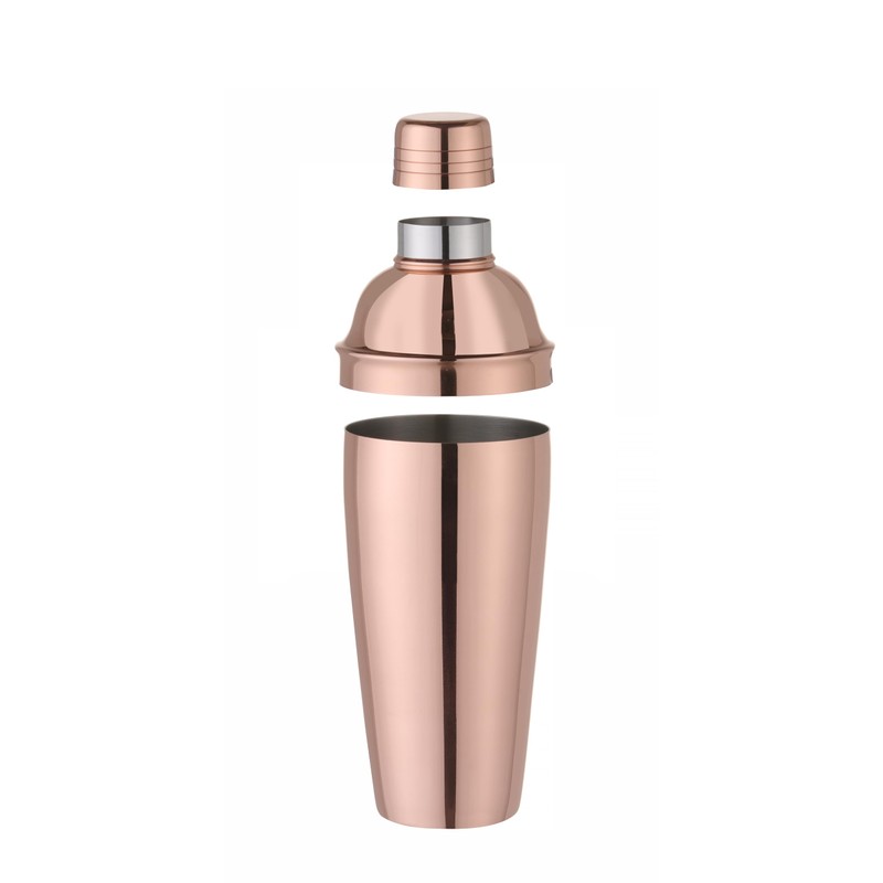 HENDI Cocktail Shaker, BarUp, mit integriertes Sieb, 3-teilig, polierte Ausführung,