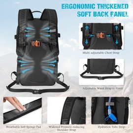 G4Free Hiking Backpack with Thickened Back Panel Packable 25L Lightweight Foldable Travel Daypack for Men Women