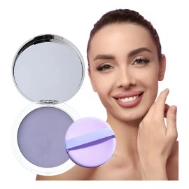 Polvo Matificador Seda Cremoso Lavanda Maquillaje Mate Tono Morado transparente