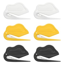 PATIKIL Letter Opener Envelope Slitter, 6Pcs Mail Slitter Safe Mail Opener for Women Paper Postal Package Home Office, White/Yellow/Black