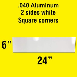 VSE 6"x24" White Aluminum .040 Metal Double Sided Sign Rider for Real Estate Signs with Square Corners (6)