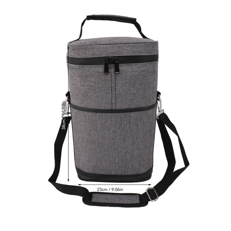 2 Bottle Wine Cooler Bag Leakproof Insulated Padded Wine Carrier
