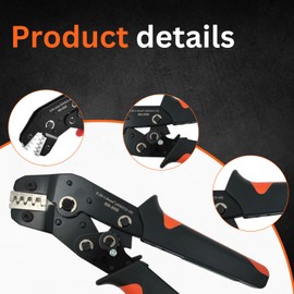 AUTO OCCASION Crimping Tool Plug-in Crimping Pliers with Five Pairs of Replaceable Jaws for Non-insulated 24-16 AWG Open Barrel 0.25-1.5mm² SN-58B