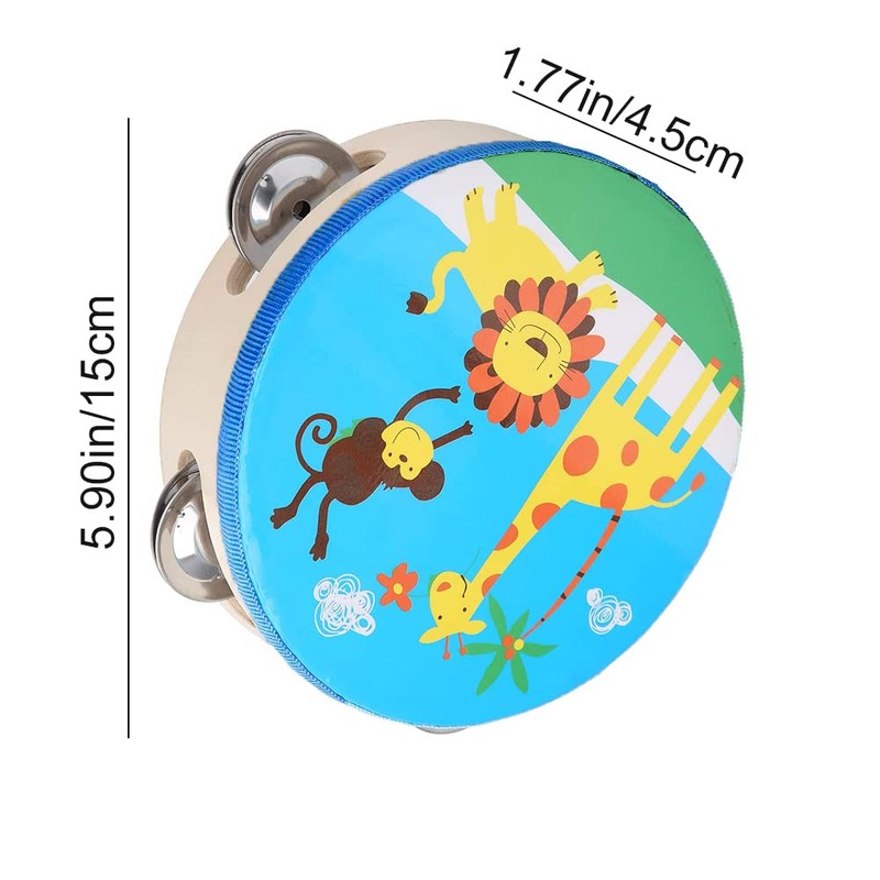 Tambourine Cartoon Hand Held Drum Portable Tambourine Bell for Party