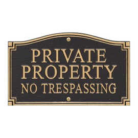 Whitehall™ Private Property Sign No Trespassing wall plaque