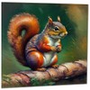 Squirrel Greeting Card Animal Impressionism Art 145mm x 145mm